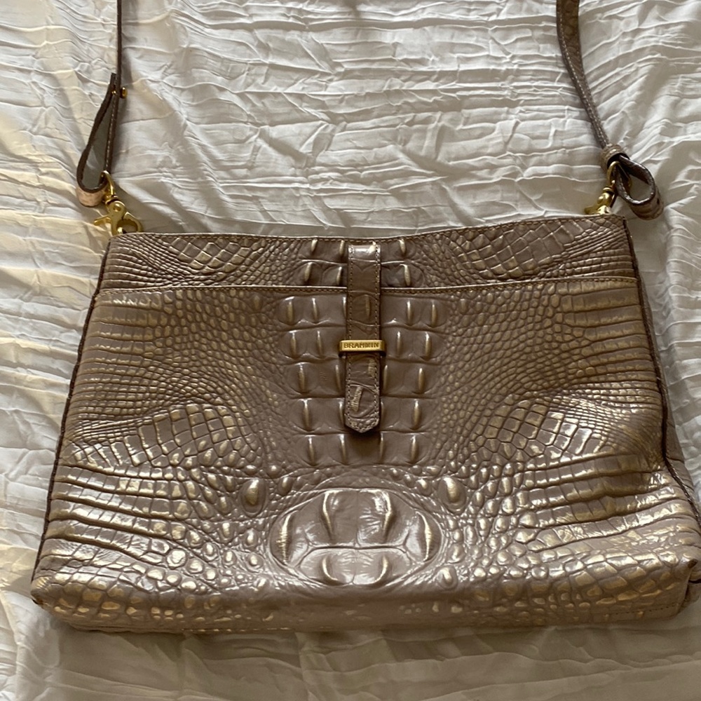 Authentic croc embossed Brahmin handbag